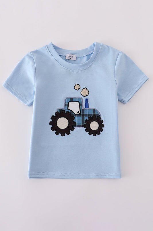 Blue Tractor Boy Top