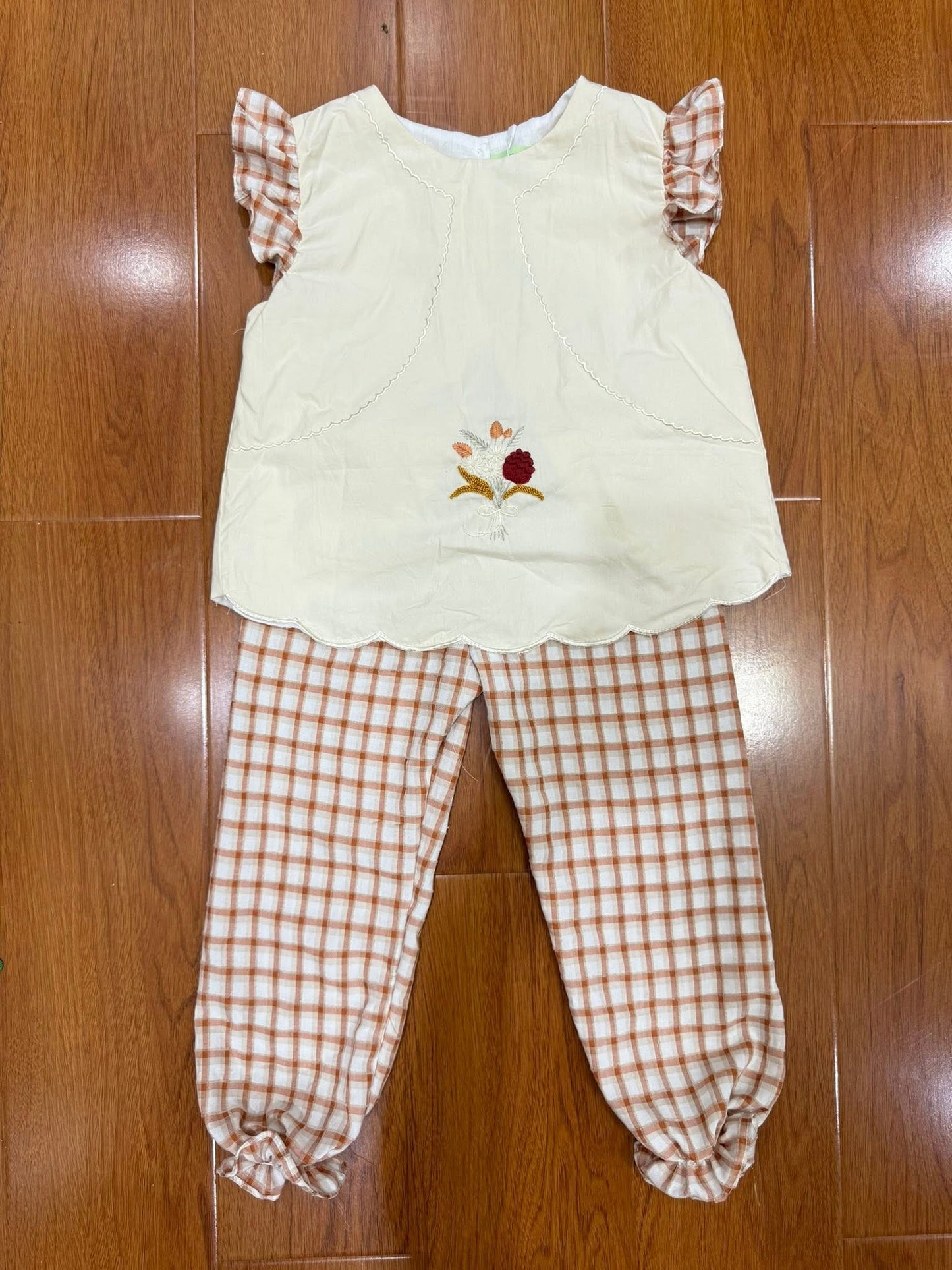 Fall flower girl pant set