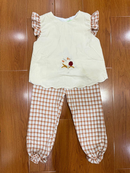 Fall flower girl pant set