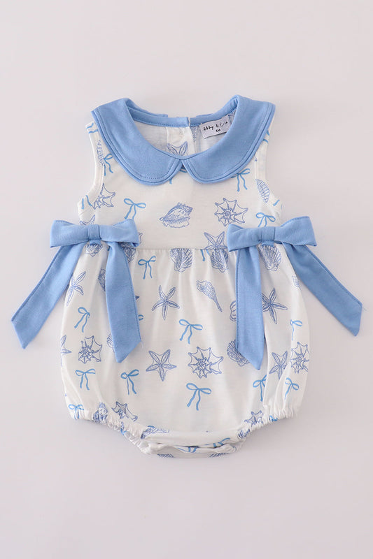 Blue Seashell Bow Bubble
