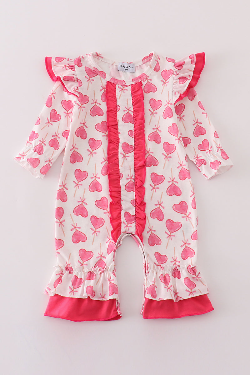 Pink Hearts Romper