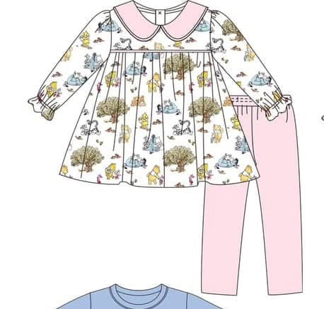 RTS-Pink Pooh PANTS SET