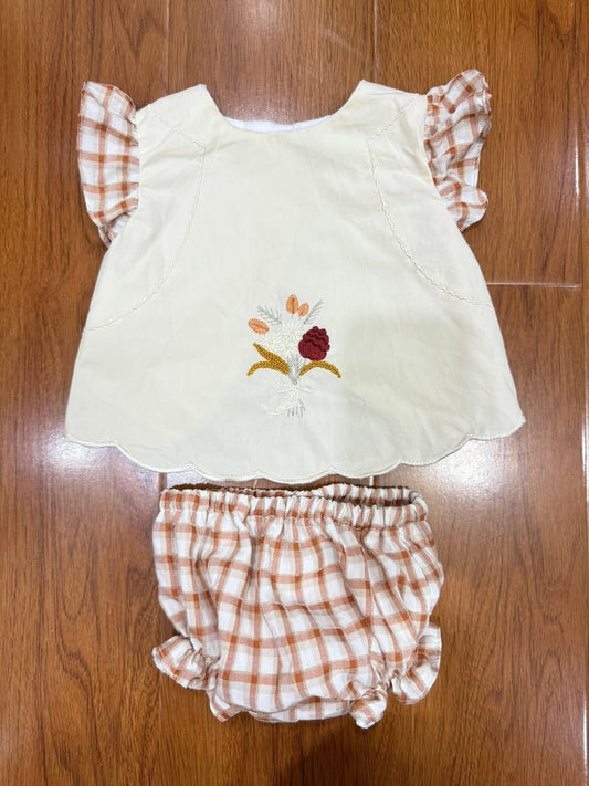 Fall flower girl diaper set
