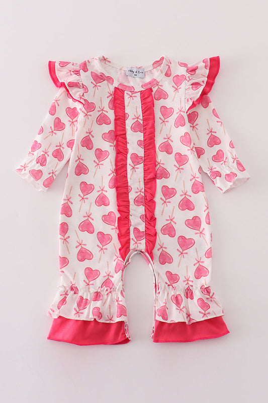 Pink Hearts Romper