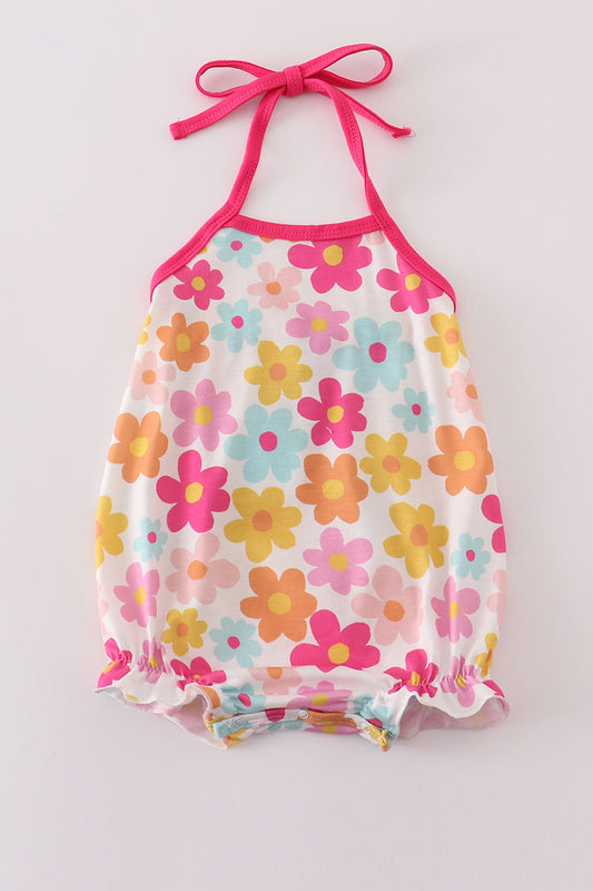 Hot Pink Floral Print Bubble
