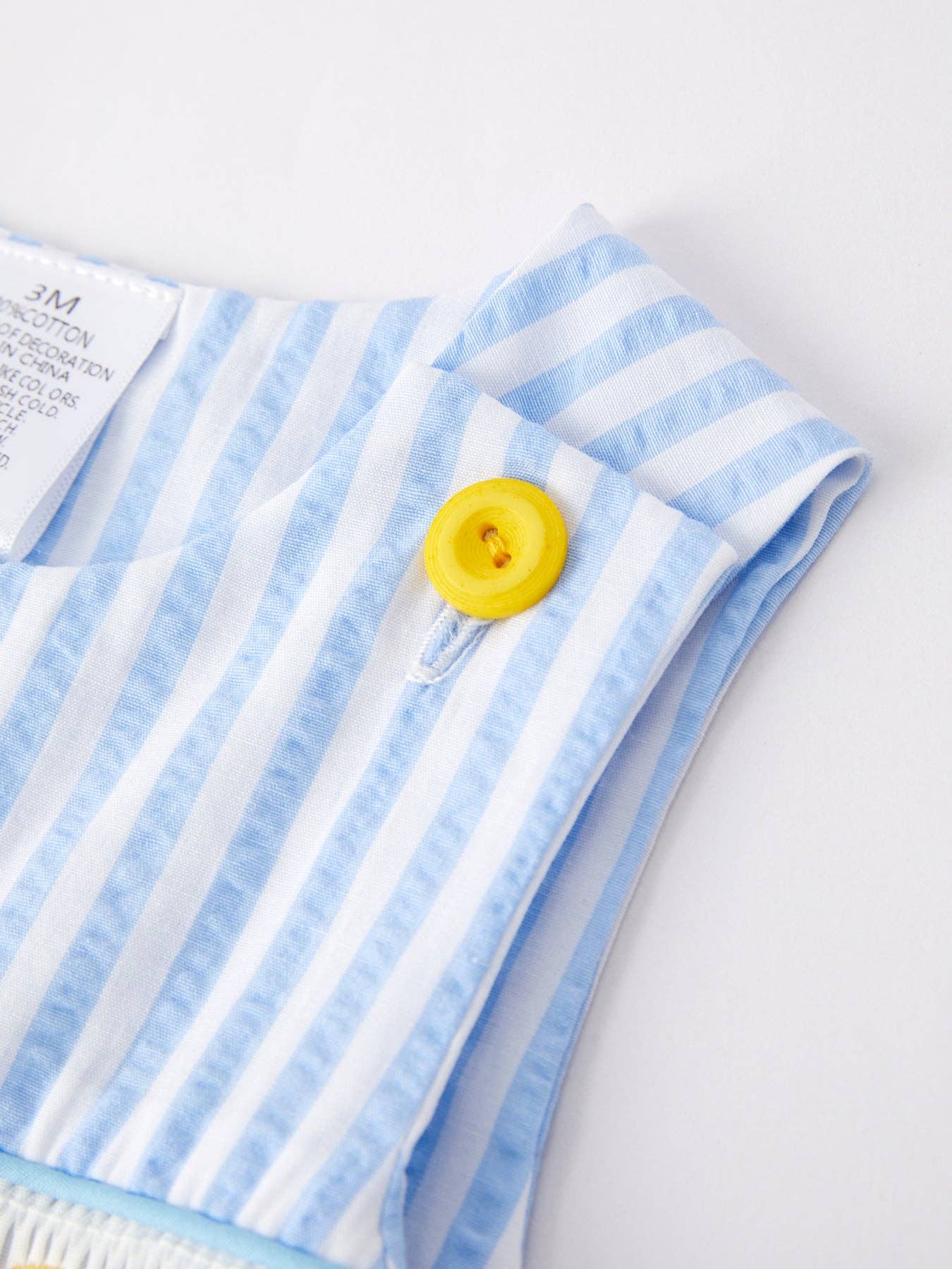 Chicken Embroidery Blue Boy Romper